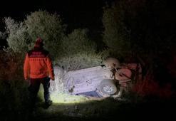 Bursa'da alkollü sürücünün kullandığı otomobil, zeytinliğe uçtu