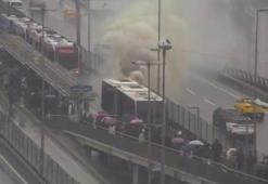 Şişli'de metrobüste yangın