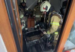 Avcılar'da bulaşık makinesi alev aldı; itfaiye müdahale etti