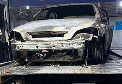Yanan otomobilde insan kemikleri bulundu