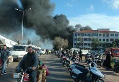 Kilis'te STK'ya ait prefabrikte yangın