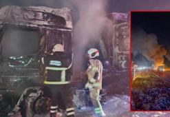 Bursa'da buğday yüklü TIR alev alev yandı