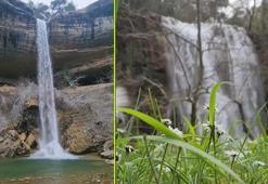 Kuruyan şelaleler coştu, seyirlik görüntüler oluştu