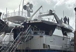 Eski kulüp başkanına ait motoryat, tersanede yandı