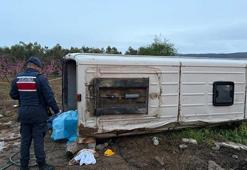 İşçileri taşıyan minibüs takla attı: 1 ölü, 12 yaralı
