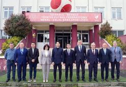 Muhammet Macit, Yusuf Yerkel ve Emrah Bayraktar, TFF Meral-Celal Aras Spor Lisesi'nde incelemelerde bulundu