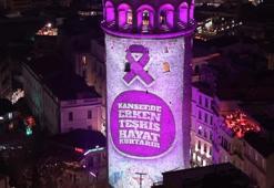 Galata Kulesi farkındalık için mor renge büründü