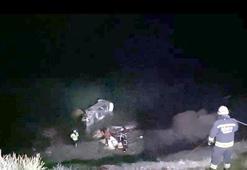 Tekirdağ'da deniz kenarına düşen otomobilde 3 kişi yaralandı