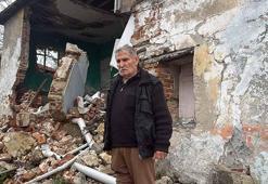 İnşaat alanındaki toprak kayması nedeniyle evi yıkıldı; eşiyle birlikte çocuklarının yanına sığındı