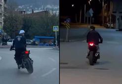 Polis yeleği giyip, plakasız motosiklet ile drift atan sürücüye 365 bin lira ceza