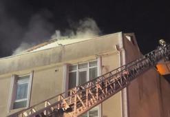 Küçükçekmece'de 5 katlı otelin teras katında yangın; 2 kişi dumandan etkilendi