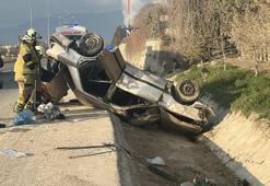 Kütahya’da takla atan otomobildeki 5 kişi yaralandı