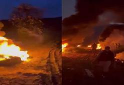 Meyveleri zirai don vurmasın diye ateş yakıp nöbet tutuyorlar