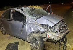 Edirne'de otomobil takla attı; 2 yaralı