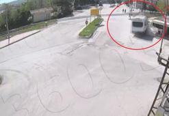 Alkollü sürücünün yaptığı kaza kamerada; 2 öğrenci son anda kurtuldu