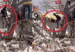 İş makinesi operatörünün Türk bayrağı hassasiyeti kamerada