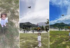 2 yaşındaki İnci, emziğe dronla veda etti