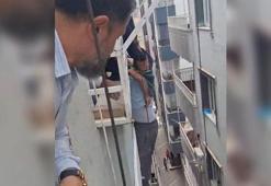 İnşaatta asansör kazası; işçilerden biri düştü, diğeri demirlere tutundu