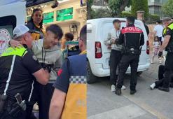 Kaçan motosiklet sürücüsü, kazadan sonra polise sarılıp ağladı