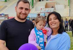2 yaşındaki Umay kanseri yendi, ilçe halkı stadyumda kutladı