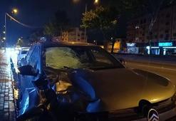 Alkollü sürücünün kullandığı otomobilin çarptığı yaya ağır yaralandı