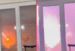 Diyarbakır’da 4 katlı binaya yıldırım düştü; o anlar kamerada
