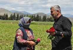 Tarım işçisi kadınlara ‘Anneler Günü’ çiçeği