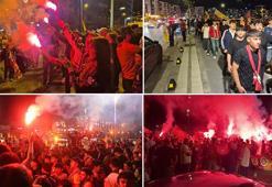 Galatasaray taraftarlarından coşkulu kutlama