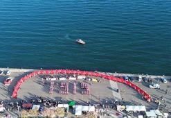 Tekirdağ'da 100 metre uzunluğundaki Türk bayrağıyla 'Gençlik Yürüyüşü'
