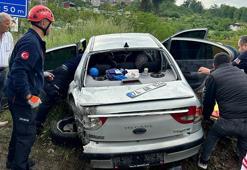 TIR, otomobille çarpıştıktan sonra devrildi: 6 yaralı
