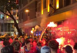 İstanbul'da Aston Villa taraftarları şampiyonluğu kutladı