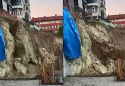 Ankara'da sağanak nedeniyle istinat duvarı çöktü