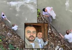 Derede balık avlarken yeğeniyle akıntıya kapılan amcayı arama çalışmaları sürüyor; son anları kamerada