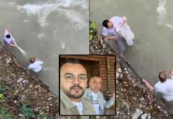 Derede balık avlarken yeğeniyle akıntıya kapılan amcayı arama çalışmaları sürüyor; son anları kamerada