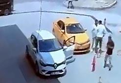 Trafikte tartıştığı taksiciyi takip edip, bıçakladı; olay kamerada