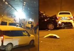 Tünelde 6 aracın karıştığı zincirleme kaza: 2 yaralı