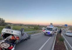 Piknikten dönen ailenin bulunduğu otomobil takla attı: 4'ü çocuk 7 yaralı