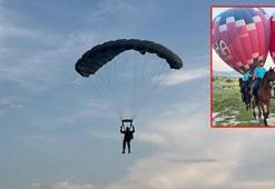 Jandarmanın kuruluşunun 187’nci yılında sıcak hava balonundan paraşütle atlayış yapıldı