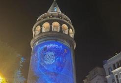 Galata Kulesi'nde Sıfır Atık Haftası nedeniyle ışık gösterisi gerçekleştirildi