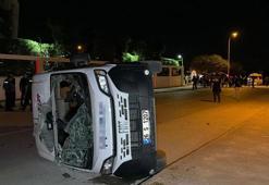 Eskişehir’de otomobilin çarptığı işçi servisi devrildi: 7 yaralı