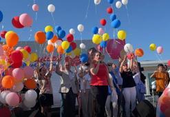 SMA hastası Metehan için gökyüzüne balonlar bırakıldı