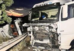 Manisa’da 2 TIR çarpıştı; 2 yaralı