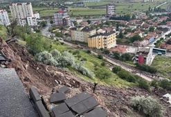 Kayseri'de istinat duvarı çöktü