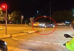Maltepe'de çarpışma sonrası otomobil alev aldı; 3 kişinin yaralandığı kaza kamerada