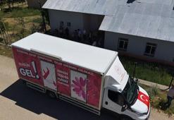 Tunceli'de Mobil Kanser Tarama Aracı erken teşhis için köy yollarında