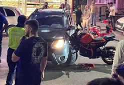 Bursa'da otomobille çarpışan motosikletin sürücüsü yaralandı