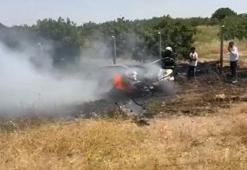 Şanlıurfa’da yanan araçtaki paraları kurtarmaya çalıştılar