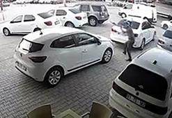 Oto galeriye silahlı saldırı kamerada; çok sayıda araca kurşun isabet etti