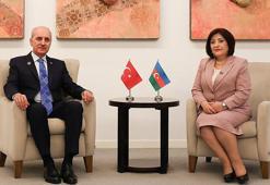 TBMM Başkanı Kurtulmuş, Bakü’de Azerbaycan Milli Meclisi Başkanı Gafarova ile görüştü