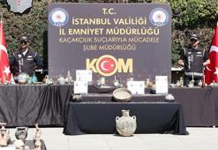 Beykoz'da ele geçirilen 10 bini aşkın tarihi eser İstanbul Emniyet Müdürlüğü'nde sergilendi